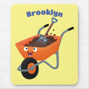 Tapis De Souris Illustration de la brouette en brouette orange trè