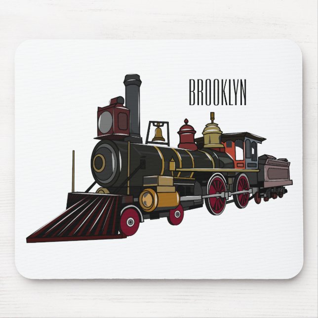 Tapis De Souris Illustration de la locomotive à vapeur (Devant)