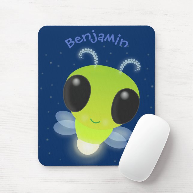 Tapis De Souris Illustration de la luciole vert mou (Avec souris)