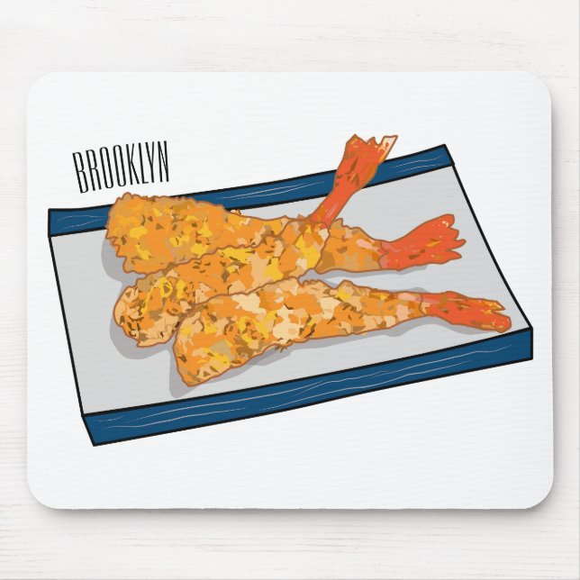 Tapis De Souris Illustration de la tempura crevette (Devant)