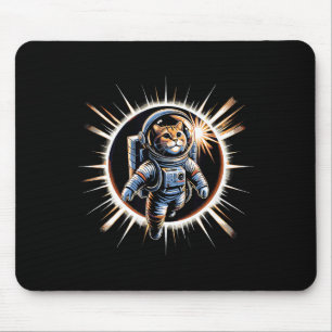 Tapis De Souris Illustration de l'éclipse solaire totale du chat a