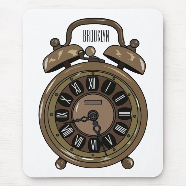 Tapis De Souris Illustration de l'horloge d'alarme (Devant)