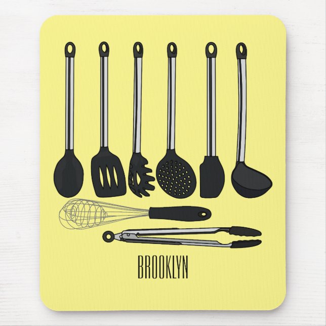 Tapis De Souris Illustration de l'ustensile de cuisine (Devant)