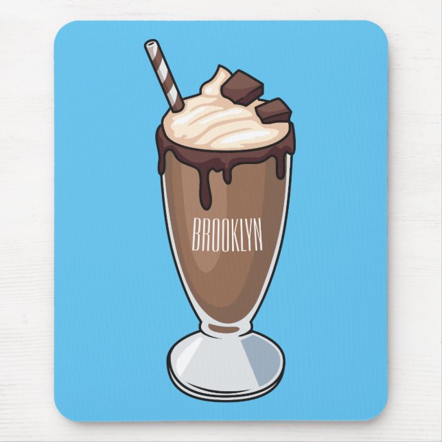 Tapis De Souris Illustration de milk-shake au chocolat (Devant)