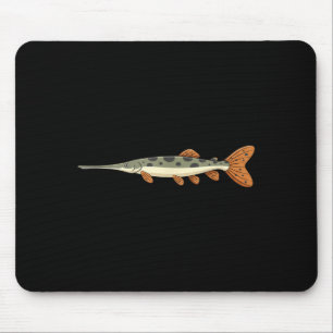 Tapis De Souris Illustration de pêche au lépisostée pour le lac de
