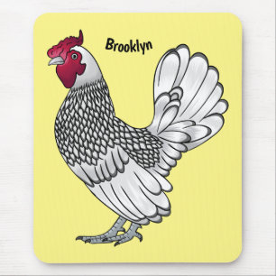 Tapis De Souris Illustration de poulet Sebright