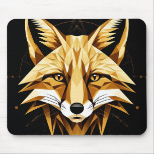 Tapis De Souris Illustration de renard géométrique avec des tons d