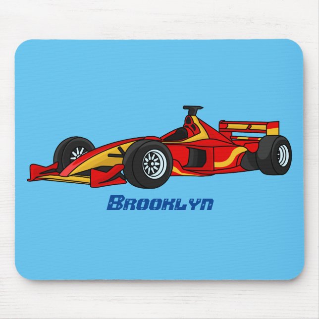 Tapis De Souris Illustration de voitures de course à grande vitess (Devant)
