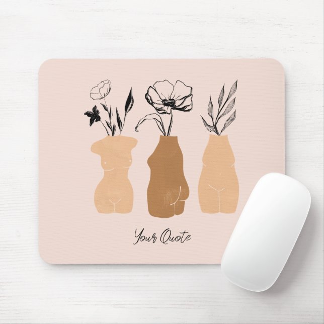 Tapis De Souris Illustration des femmes Boho Abstraites, Tons Terr (Avec souris)