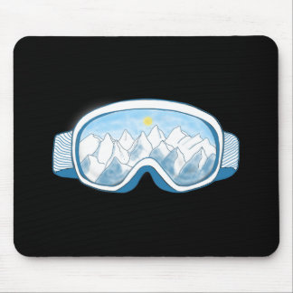 Tapis De Souris Illustration des lunettes de ski de montagne
