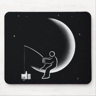 Tapis De Souris Illustration du croissant de lune pour pêcher des 