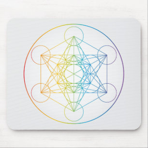 Tapis De Souris Illustration du cube de Metatron Couleurs arc-en-c