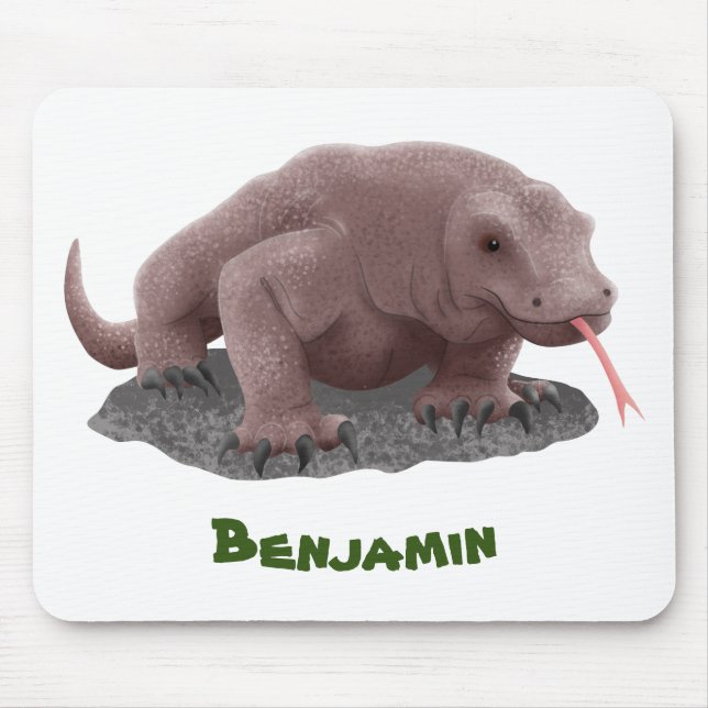 Tapis De Souris Illustration du dragon de Komodo (Devant)