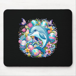 Tapis De Souris Illustration Du Festif De Pâques Avec Un Dauphin D