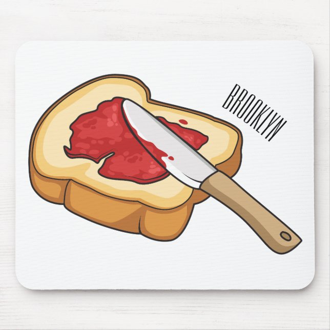 Tapis De Souris Illustration du pain et de la confiture (Devant)