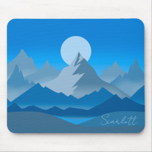 Tapis De Souris Illustration du paysage de Blue Mountain Peaks