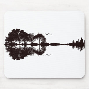 Tapis De Souris Illustration du paysage guitare