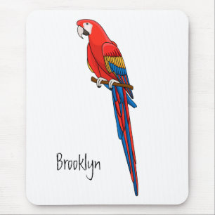 Tapis De Souris Illustration du perroquet de macaw Scarlet