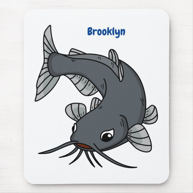 Tapis De Souris Illustration du poisson-chat mignon  (Devant)