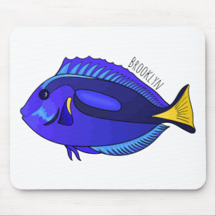 Tapis De Souris Illustration du poisson de la cuve bleue
