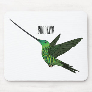 Tapis De Souris Illustration d'un colibri à bec épée