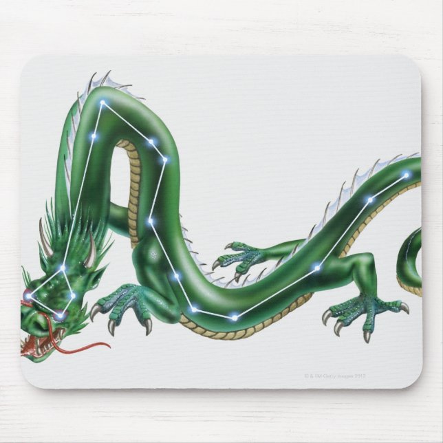 Tapis De Souris Illustration d'un dragon avec le Dragon (Draco) (Devant)