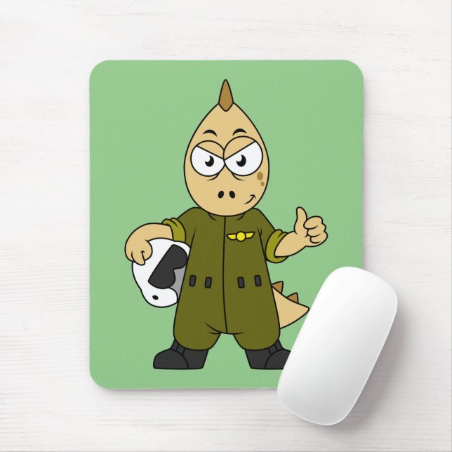Tapis De Souris Illustration D'Un Pilote À Jet Allosaurus. (Avec souris)