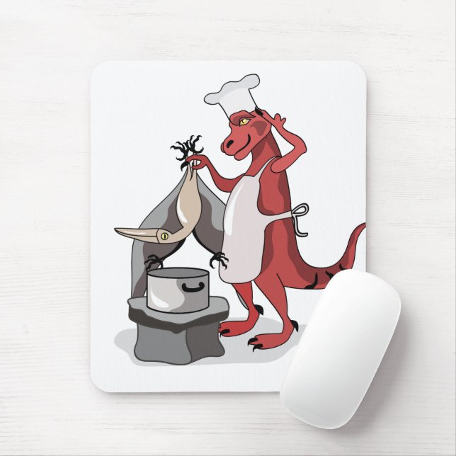 Tapis De Souris Illustration D'Une Cuisine De Chef Tyrannosaurus R (Avec souris)