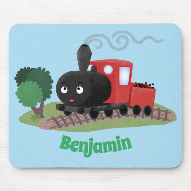 Tapis De Souris Illustration d'une locomotive à vapeur mûre (Devant)