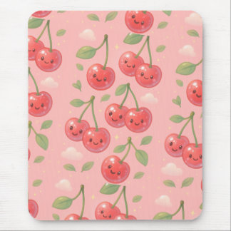 Tapis De Souris Illustration joyeuse de Kawaii Cherry Motif