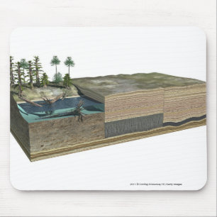Tapis De Souris Illustration montrant la formation du charbon