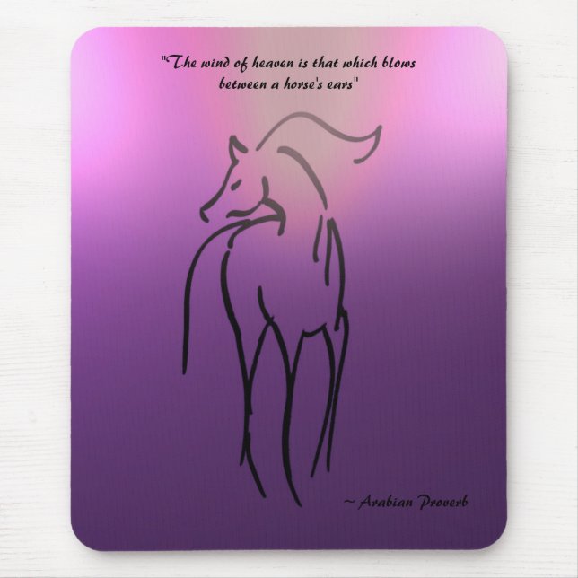 Tapis De Souris Illustration Mousepad - citation Arabe de cheval (Devant)