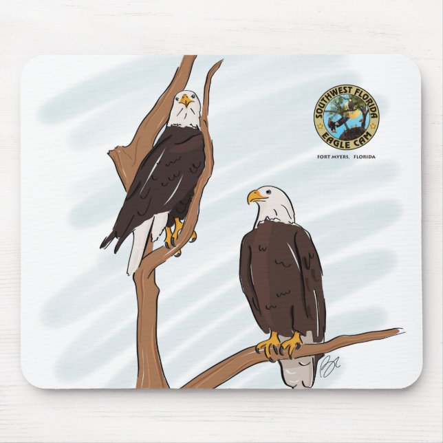 Tapis De Souris Illustration Mousepad de couples d'Eagle (Devant)