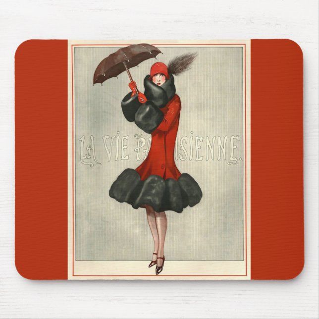 Tapis De Souris Illustration parisienne Mousepads de mode (Devant)