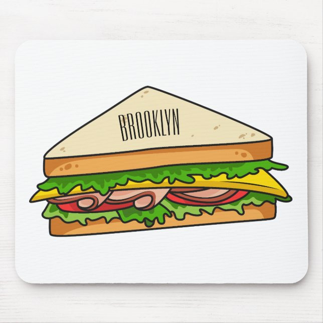 Tapis De Souris Illustration Sandwich (Devant)