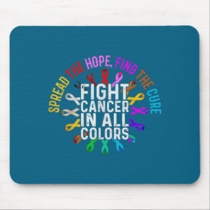 Tapis De Souris Illustration Tous les Couleurs Contre le Cancer