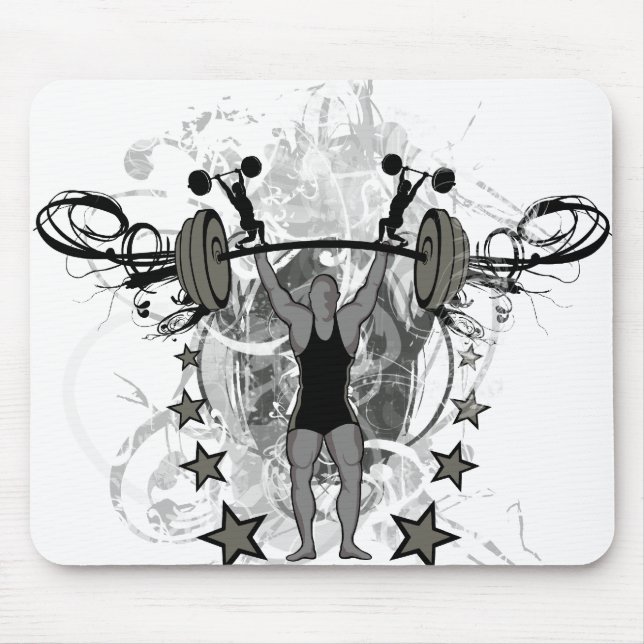 Tapis De Souris Illustration urbaine de haltérophile (Devant)