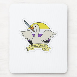 Tapis De Souris Ils Goose Non binaire LGBT Pride Mois