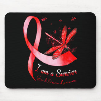 Tapis De Souris Im A Survivor Heart Disease Awareness Month Red Ri