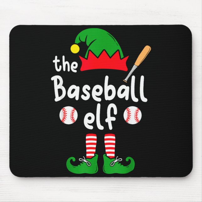 Tapis De Souris I'm The Baseball Elf Christmas Family Matching Paj (Devant)
