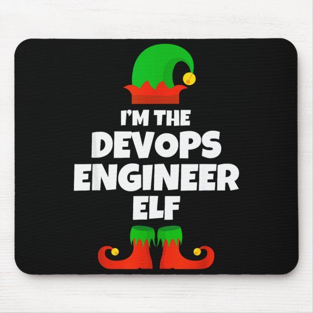 Tapis De Souris I'm The Devops Engineer Elf Family Pajama Christma (Devant)