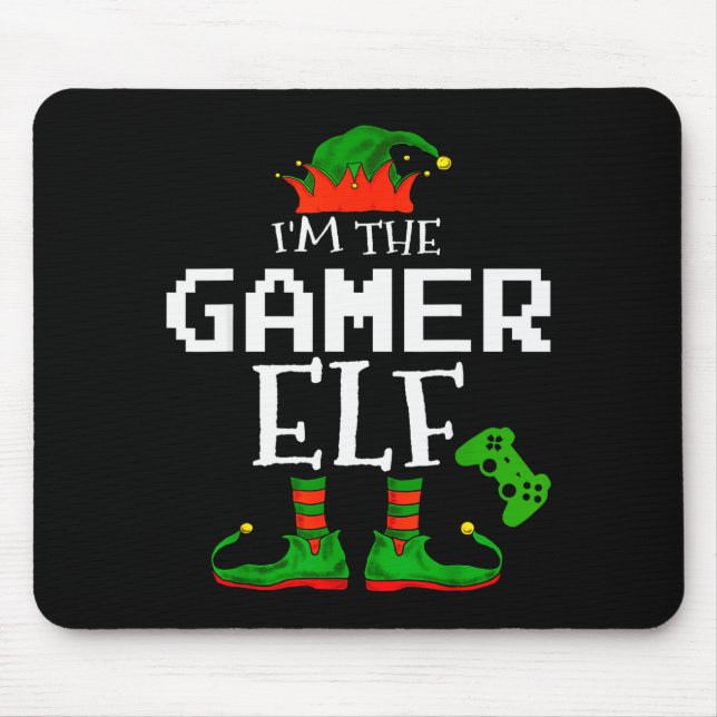 Tapis De Souris I'm The Gamer Elf Family Matching Gaming Christmas (Devant)