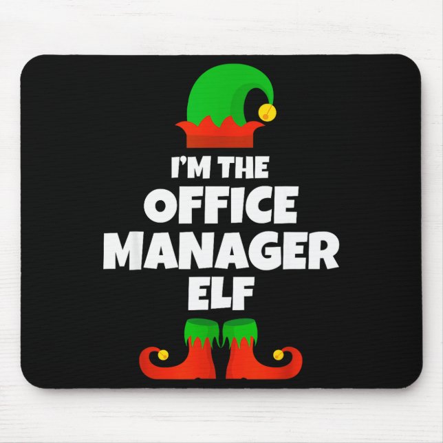 Tapis De Souris I'm The Office Manager Elf Family Pajama Christmas (Devant)