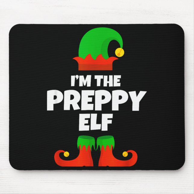 Tapis De Souris I'm The Preppy Elf Family Pajama Christmas Funny  (Devant)