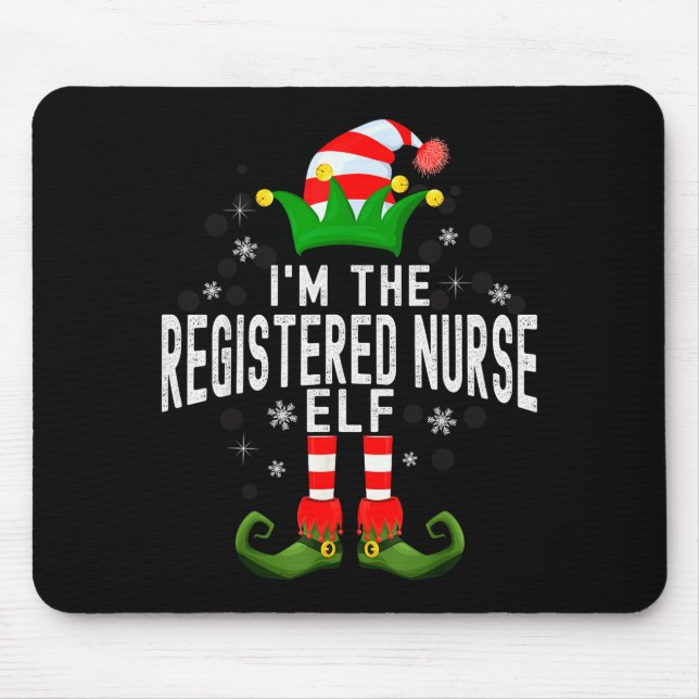 Tapis De Souris I'm The Registered Nurse Elf Christmas Family Pjs  (Devant)