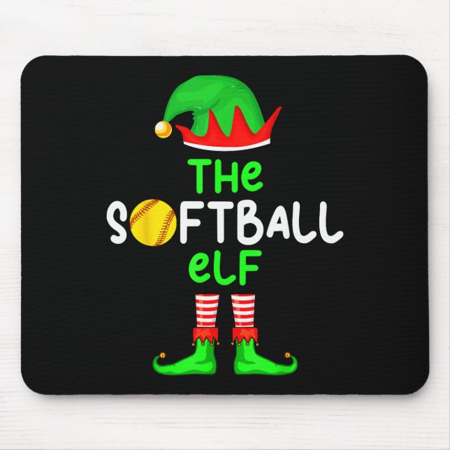 Tapis De Souris I'm The Softball Elf Christmas Family Matching Paj (Devant)