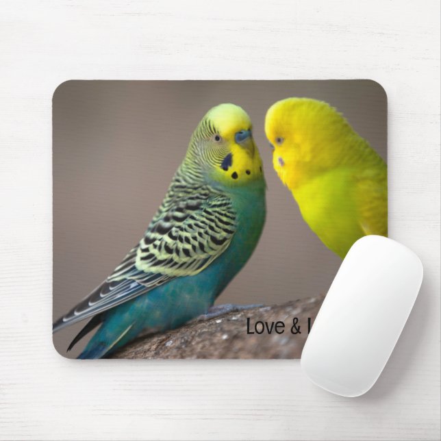 Tapis De Souris Image de perroquets texte d'amour et d'amour perso (Avec souris)