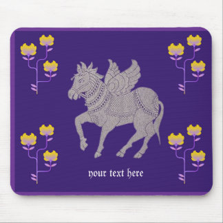 Tapis De Souris Imaginaire cheval et fleur mousepad