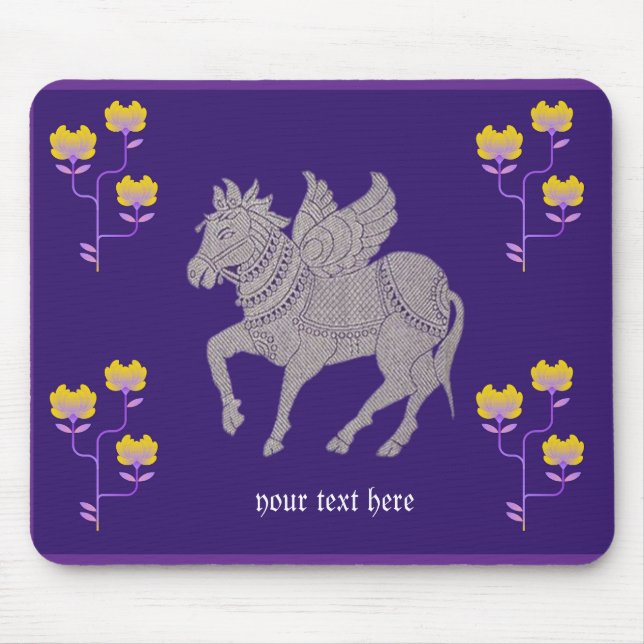 Tapis De Souris Imaginaire cheval et fleur mousepad cadeau valenti (Devant)