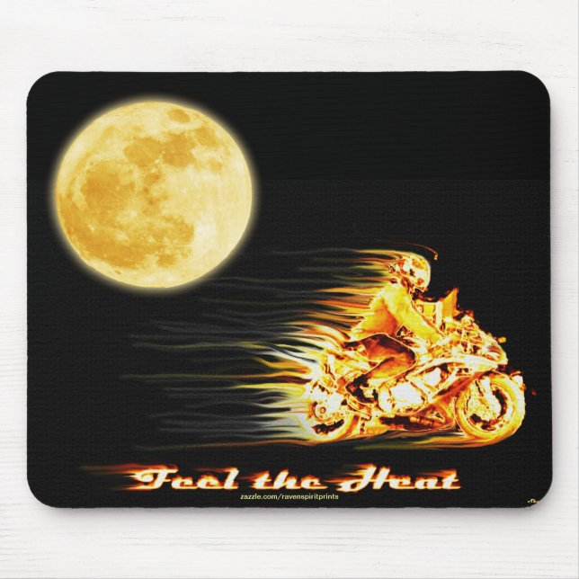 Tapis De Souris Imaginaire de motocyclette flamboyante Art Mousepa (Devant)
